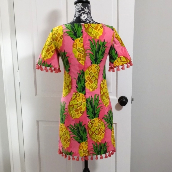 🍍RARE Trina Turk🍍- Pineapple Jacquard Print Shift Dress - Picture 3 of 16